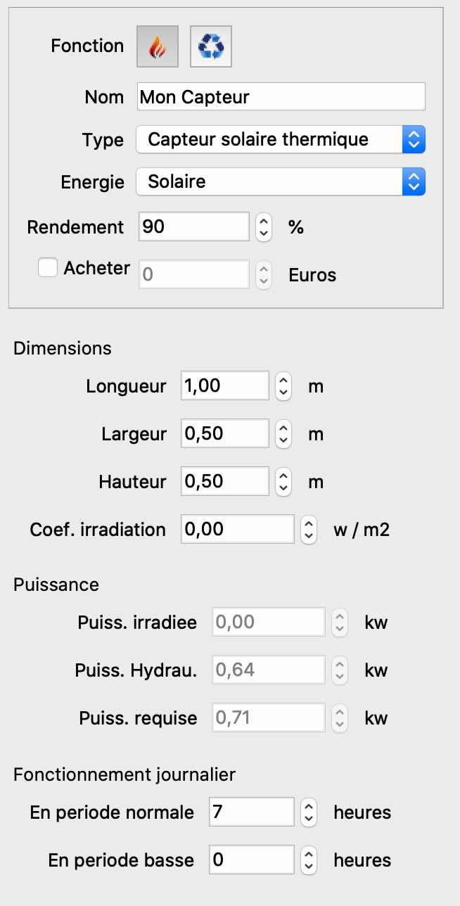 Fenêtre d'édition du générateur