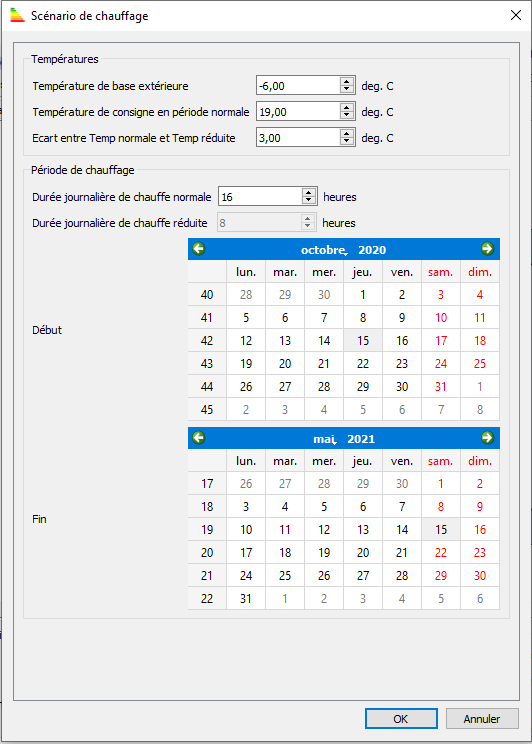 Fentre de scnario de
          chauffage